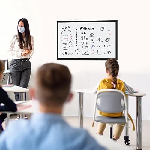 Amazon Basics Magnetic Dry Erase Whiteboard 90cm x 58cm (35"W x 23"H) | Smooth Surface, Black Wooden Frame, Wall-Mounted thumbnail 5