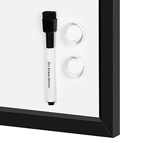 Amazon Basics Magnetic Dry Erase Whiteboard 90cm x 58cm (35"W x 23"H) | Smooth Surface, Black Wooden Frame, Wall-Mounted thumbnail 6