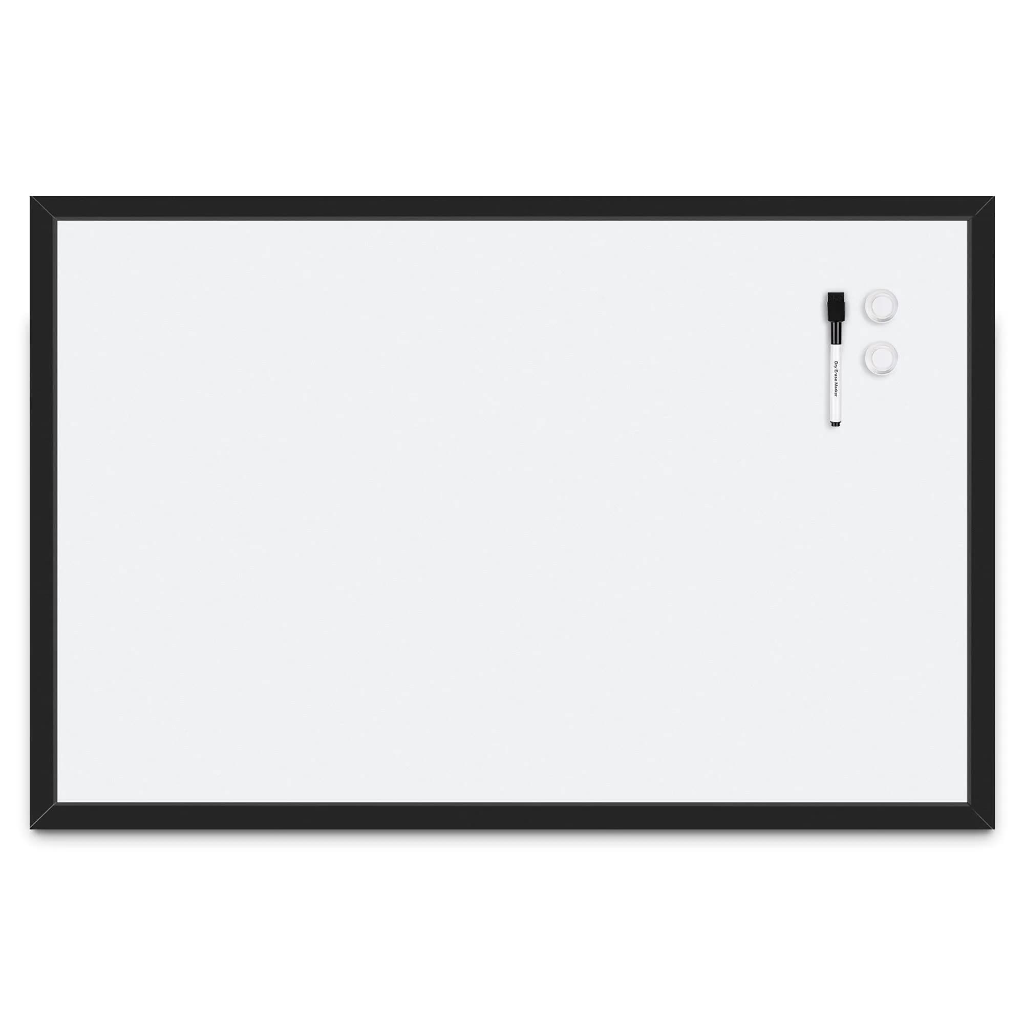 Amazon Basics Magnetic Dry Erase Whiteboard 90cm x 58cm (35"W x 23"H) | Smooth Surface, Black Wooden Frame, Wall-Mounted - view 7