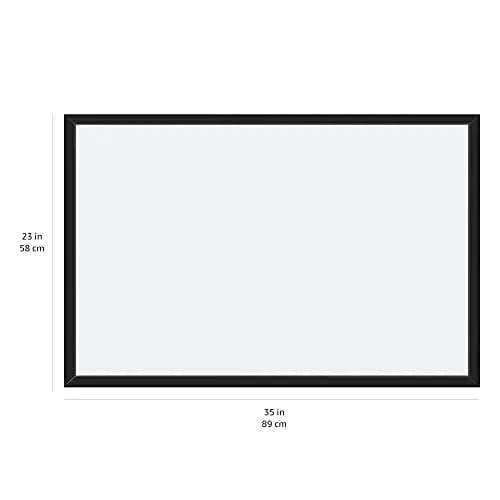 Amazon Basics Magnetic Dry Erase Whiteboard 90cm x 58cm (35"W x 23"H) | Smooth Surface, Black Wooden Frame, Wall-Mounted thumbnail 3