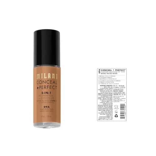 Milani Conceal + Perfect 2-in-1 Foundation + Concealer 09A-Natural Tan 30ml (1 Fl Oz) | Lightweight Full Coverage for All Skin Types thumbnail 6