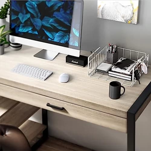 Simple Houseware Under Shelf Basket, White | Space-Saving Organizer for Home & Office thumbnail 5