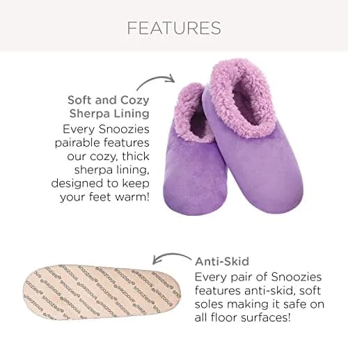 Snoozies Buffalo Plaid Ballerina Slippers for Women (Black, Small) | Cozy, Machine Washable House Foot Coverings thumbnail 2
