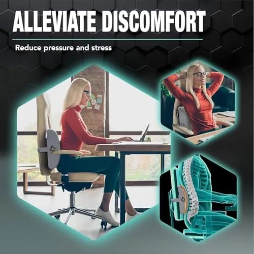 Samsonite Memory Foam Lumbar Support Pillow for Office Chair, Gaming Chair & Car Seat | Ergonomic Back Cushion for Sitting Comfort thumbnail 3