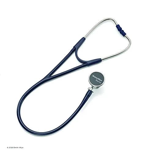 Welch Allyn Harvey DLX Adult Cardiology Stethoscope, Navy, Double-Head, 28" | Full-range auscultation thumbnail 1