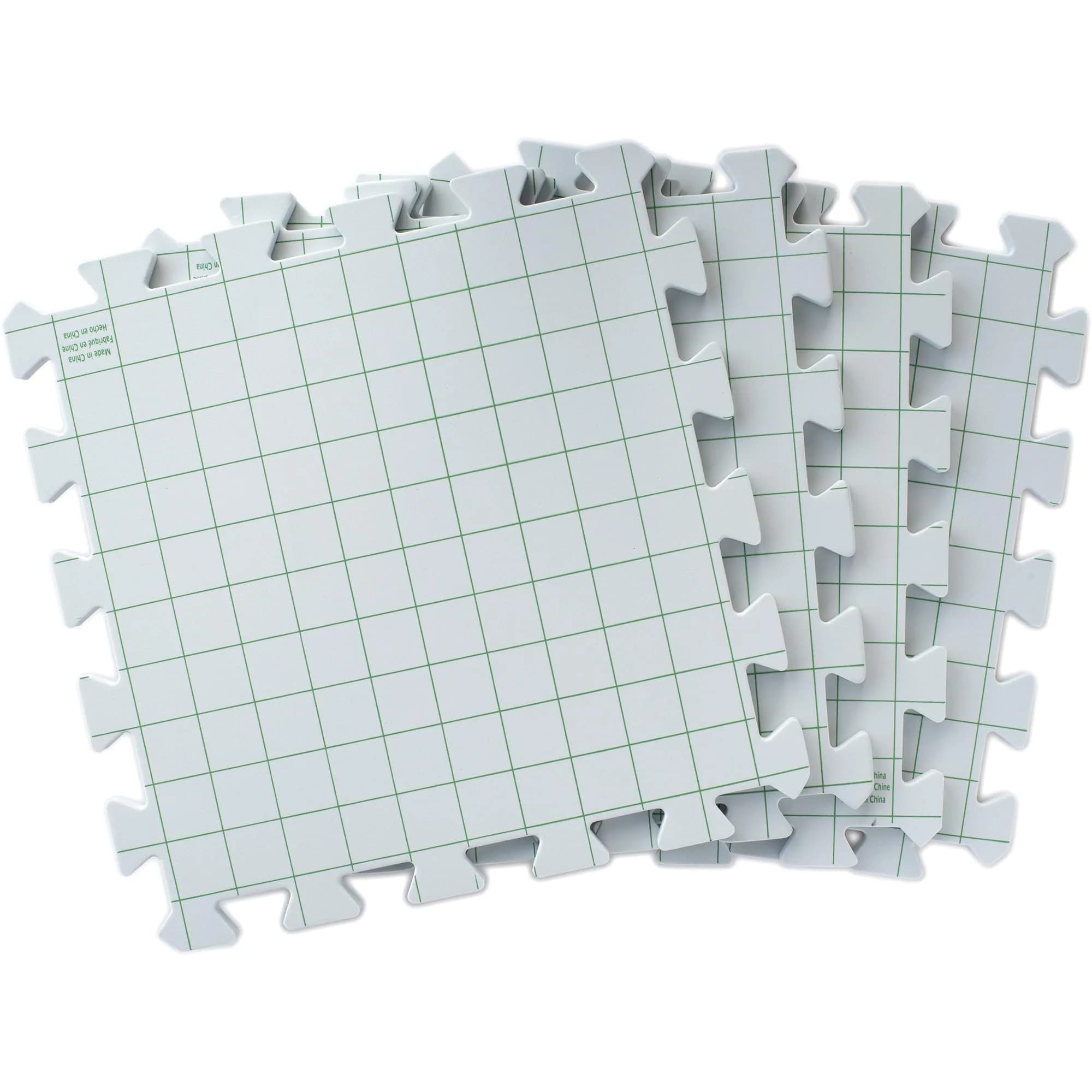 Boye Interlocking Blocking Boards for Knitting, Crochet & Needlepoint | 4-Piece Set | 12” x 12” — Grey