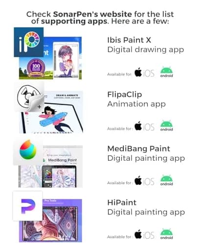 SonarPen Pressure Sensitive Stylus for iPhone, Android & Switch | Palm Rejection & Pressure Control (105 words) thumbnail 6