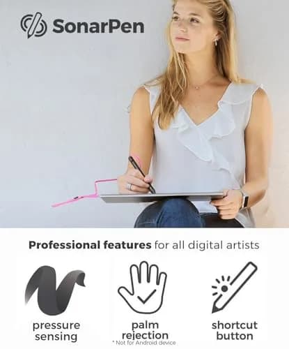 SonarPen Pressure Sensitive Stylus for iPhone, Android & Switch | Palm Rejection & Pressure Control (105 words) thumbnail 3