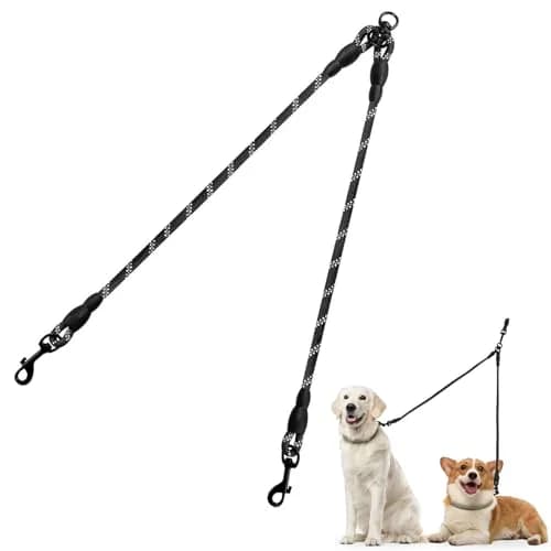 Taglory 30 Inch Black Double Dog Leash Coupler for Small & Medium Dogs | Tangle-Free 360° Swivel Dual Leash Extension thumbnail 1