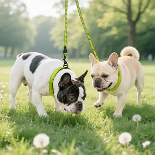 Taglory Double Dog Leash Coupler for Two Dogs, 30 Inch (76.2 cm) Green | Tangle-Free Walks with Reflective Rope thumbnail 6