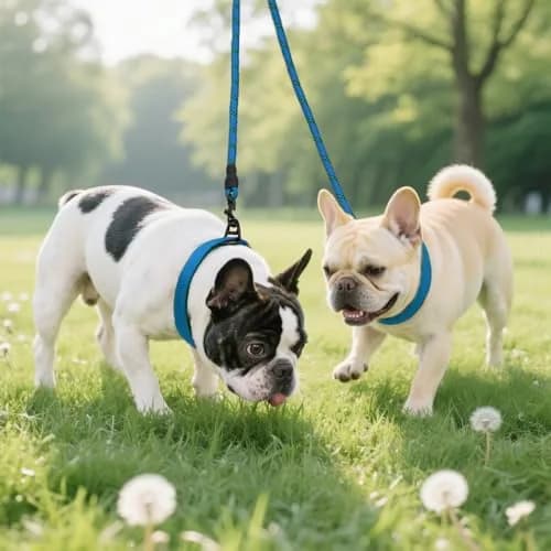 Taglory Blue Double Dog Leash Coupler 76.2cm (30 Inch) | Tangle-Free Swivel for Small & Medium Dogs thumbnail 6