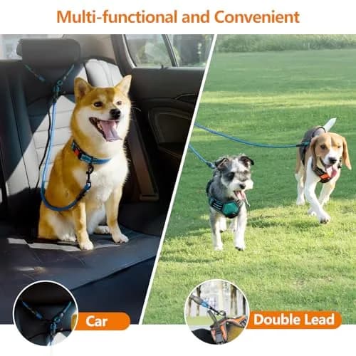 Taglory Blue Double Dog Leash Coupler 76.2cm (30 Inch) | Tangle-Free Swivel for Small & Medium Dogs thumbnail 3