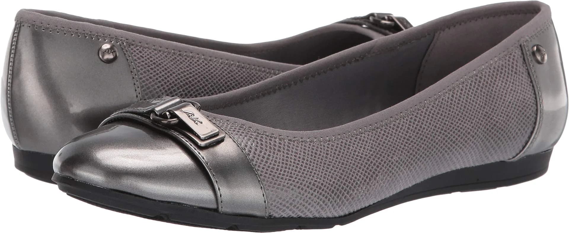 Anne Klein Womens Able Slip-On Flats - Comfortable Classic Dress Shoes for Office, Work & Formal Events, Grey Multi, 8.5 Wide