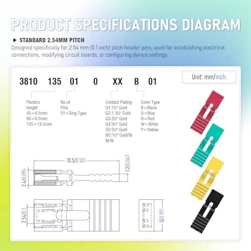 CQRobot 200 Pieces Jumper Caps with Handle Pin Short Circuit 2-Pin Connector | Suitable for Arduino Raspberry Pi Motherboard (5mm x 13.5mm, 4 Colors) thumbnail 4