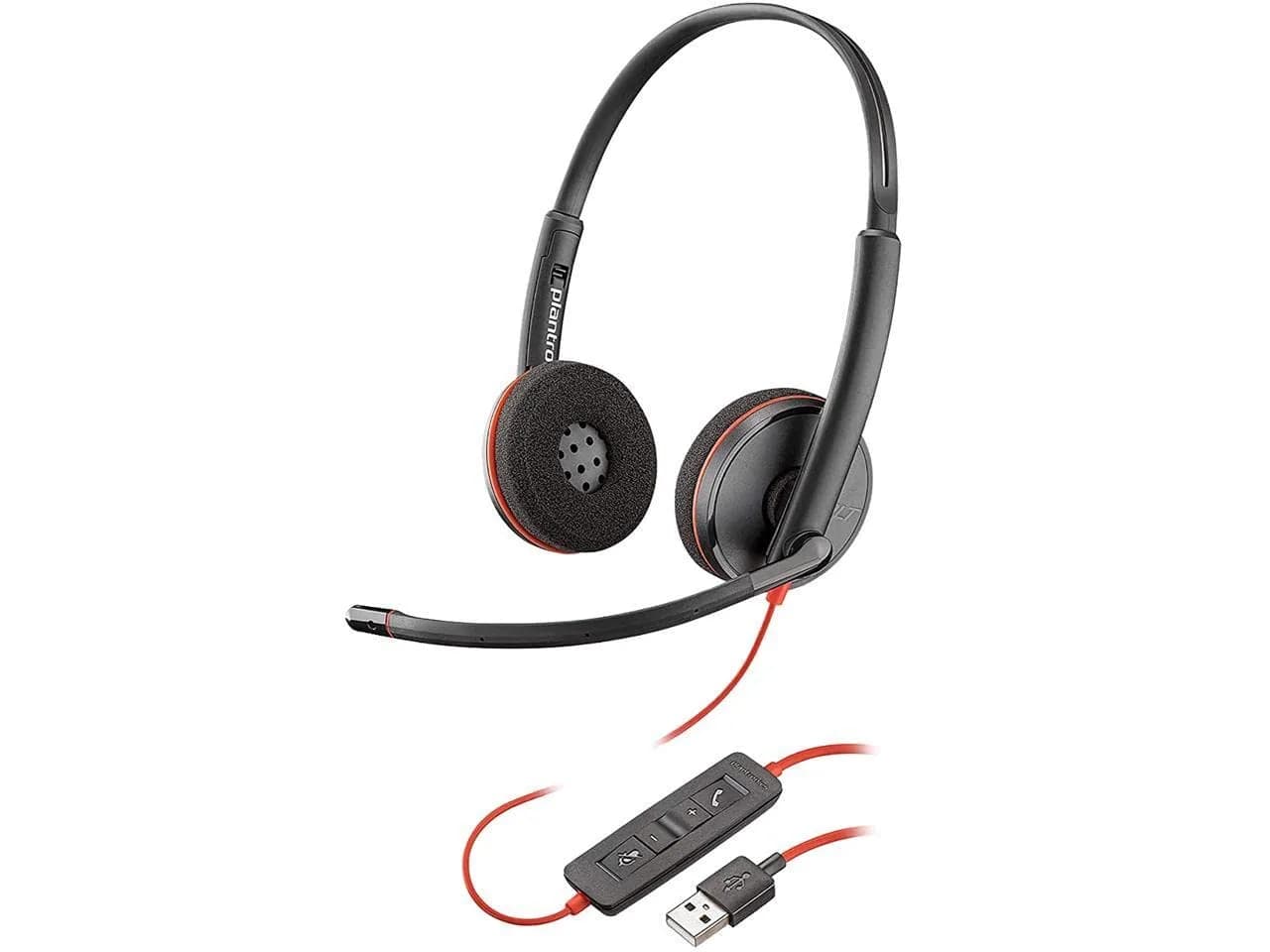 Plantronics Blackwire C3220 USB Headset | Stereo PC Headset with Inline Controls — Black