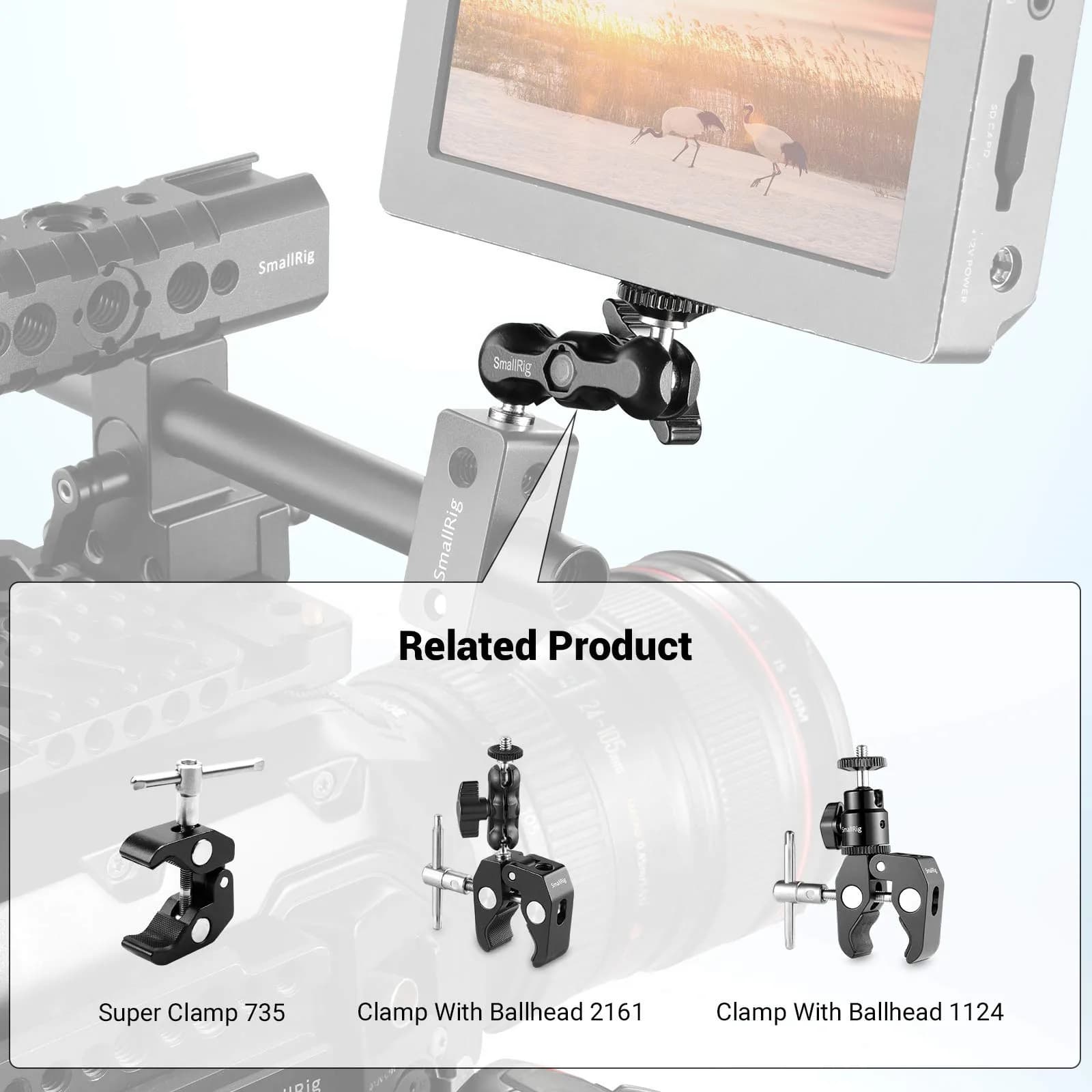 SMALLRIG Universal Magic Arm with Small Ballhead (2pcs) 2158 | 7.2cm (2.85in) Black Aluminum Alloy - view 5