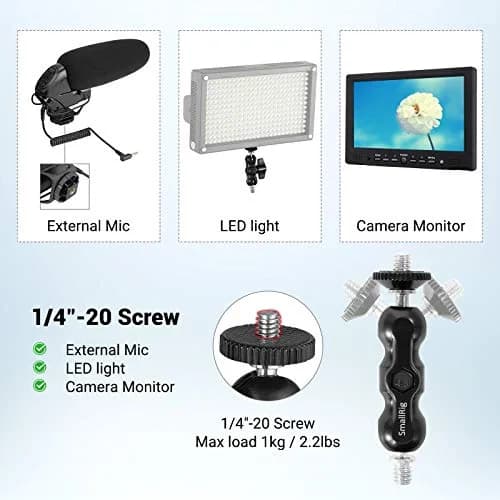 SMALLRIG Universal Magic Arm with Small Ballhead (2pcs) 2158 | 7.2cm (2.85in) Black Aluminum Alloy thumbnail 3