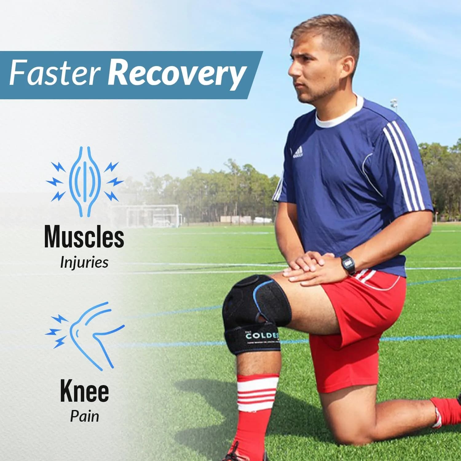 The Coldest Knee Ice Pack Wrap with Hot and Cold Therapy | Reusable Compression for Injury Recovery - view 4