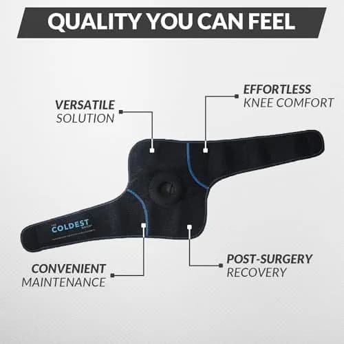 The Coldest Knee Ice Pack Wrap with Hot and Cold Therapy | Reusable Compression for Injury Recovery thumbnail 6