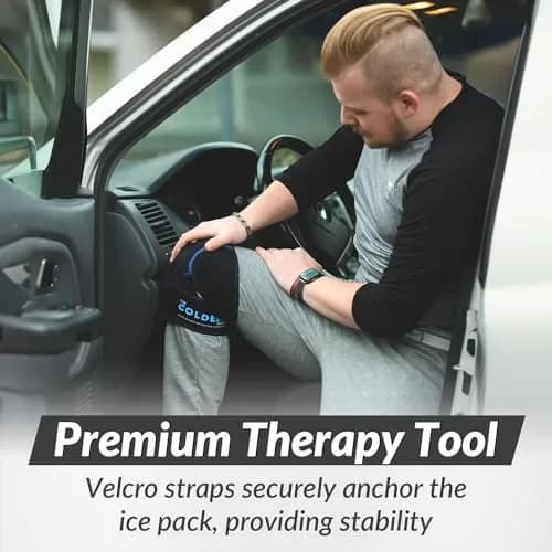 The Coldest Knee Ice Pack Wrap with Hot and Cold Therapy | Reusable Compression for Injury Recovery thumbnail 7