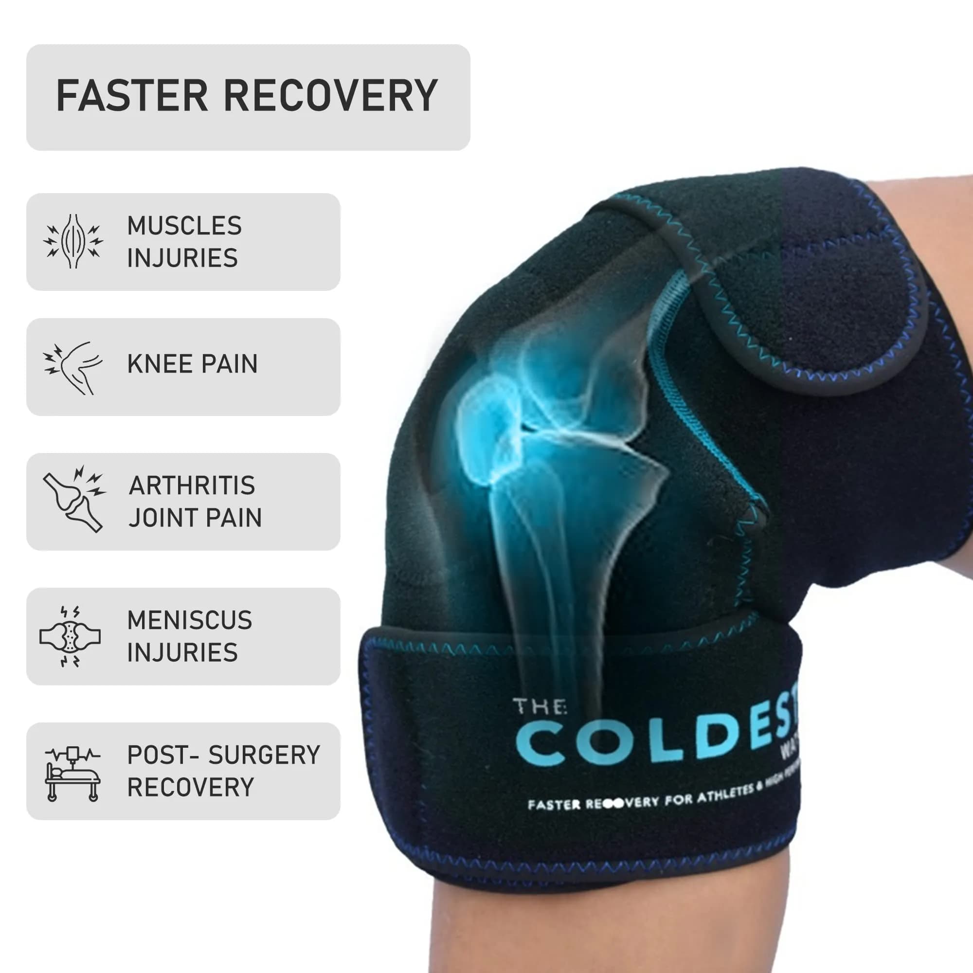 The Coldest Knee Ice Pack Wrap with Hot and Cold Therapy | Reusable Compression for Injury Recovery - view 2