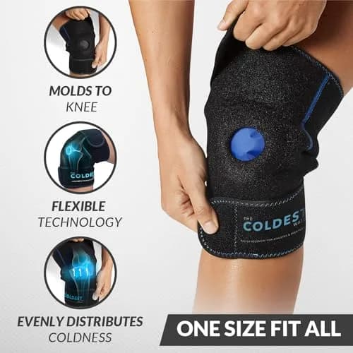 The Coldest Knee Ice Pack Wrap with Hot and Cold Therapy | Reusable Compression for Injury Recovery thumbnail 3