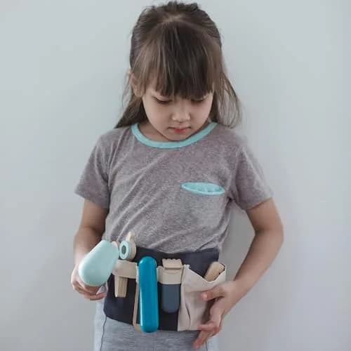 PlanToys Wooden Hairdresser Kit for Kids with Scissors, Blow Dryer & Comb | Montessori Role Play thumbnail 9