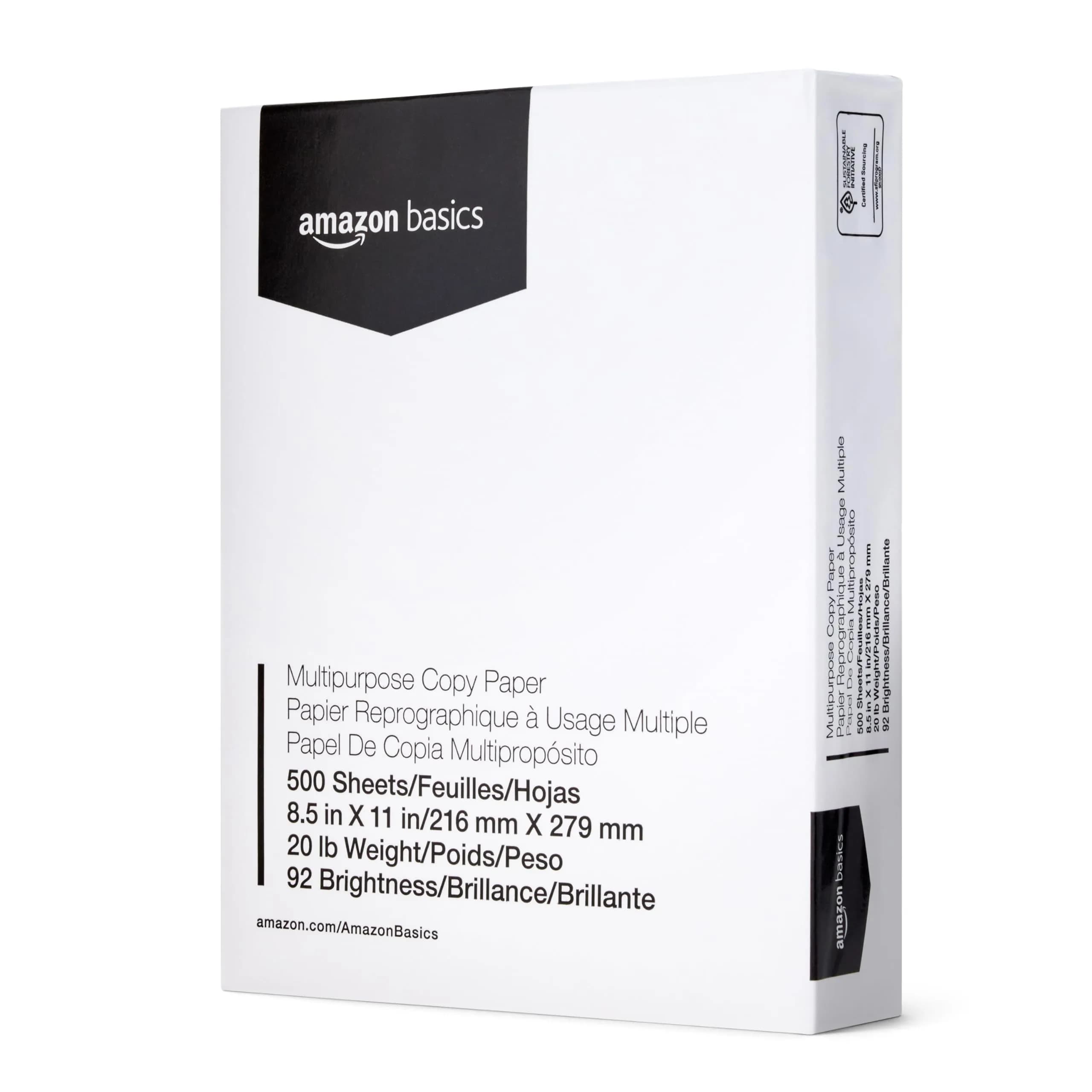 Amazon Basics Multipurpose Copy Printer Paper, 20 lb, 8.5 x 11 Inches, 4000 Sheets (8 Reams) | Crisp Ink Printing - view 6