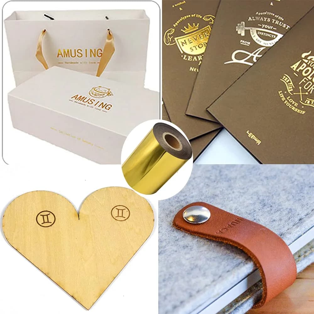 TOAUTO Gold Hot Foil Stamping Paper 4cm (1.5") x 400ft | Professional Grade Heat Transfer Foil for Leather & PU - view 3