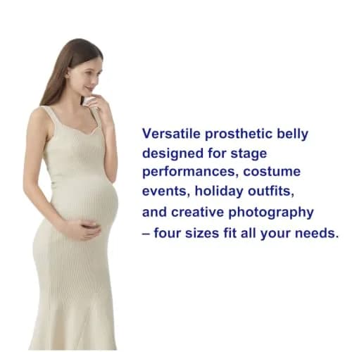 Teesider Realistic Memory Foam Fake Pregnancy Belly Costume - Large Beige | Adjustable Waistband & Breathable Cotton Cover thumbnail 7