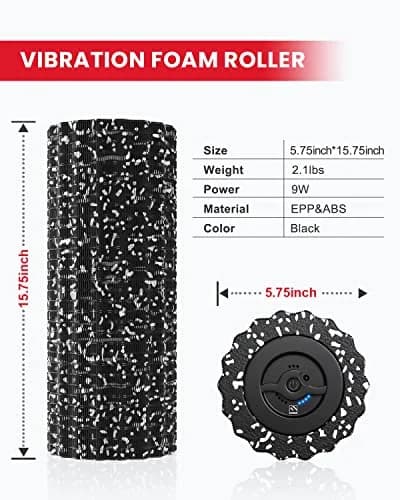FITINDEX Vibrating Foam Roller for Exercise, 4 Speed, Rechargeable | Deep Tissue Muscle Massage Tool thumbnail 7