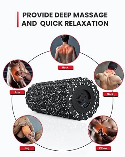 FITINDEX Vibrating Foam Roller for Exercise, 4 Speed, Rechargeable | Deep Tissue Muscle Massage Tool thumbnail 3
