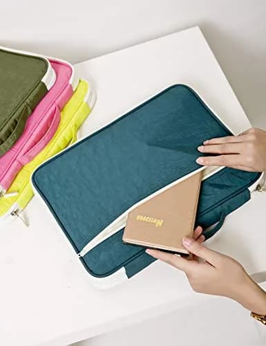El-fmly Travel Document Organizer A4 Document Holder Zipper Portfolio Portable Folder for Office Business, Dark Green | Water-Resistant thumbnail 6