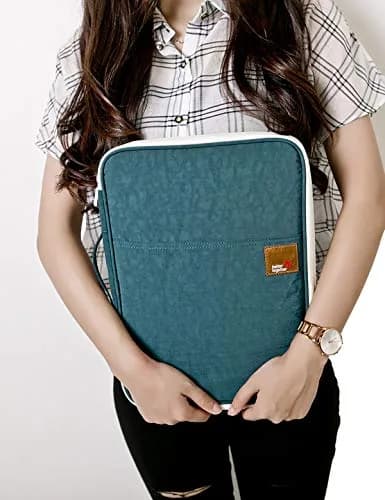 El-fmly Travel Document Organizer A4 Document Holder Zipper Portfolio Portable Folder for Office Business, Dark Green | Water-Resistant thumbnail 8