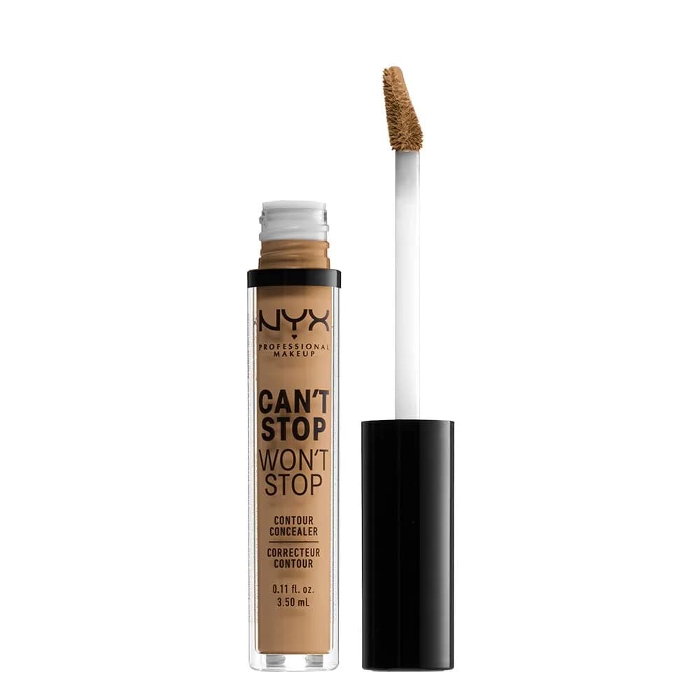 NYX PROFESSIONAL MAKEUP Can't Stop Won't Stop Contour Concealer 0.11 Fl Oz | 24h Matte Full Coverage — 13 GOLDEN