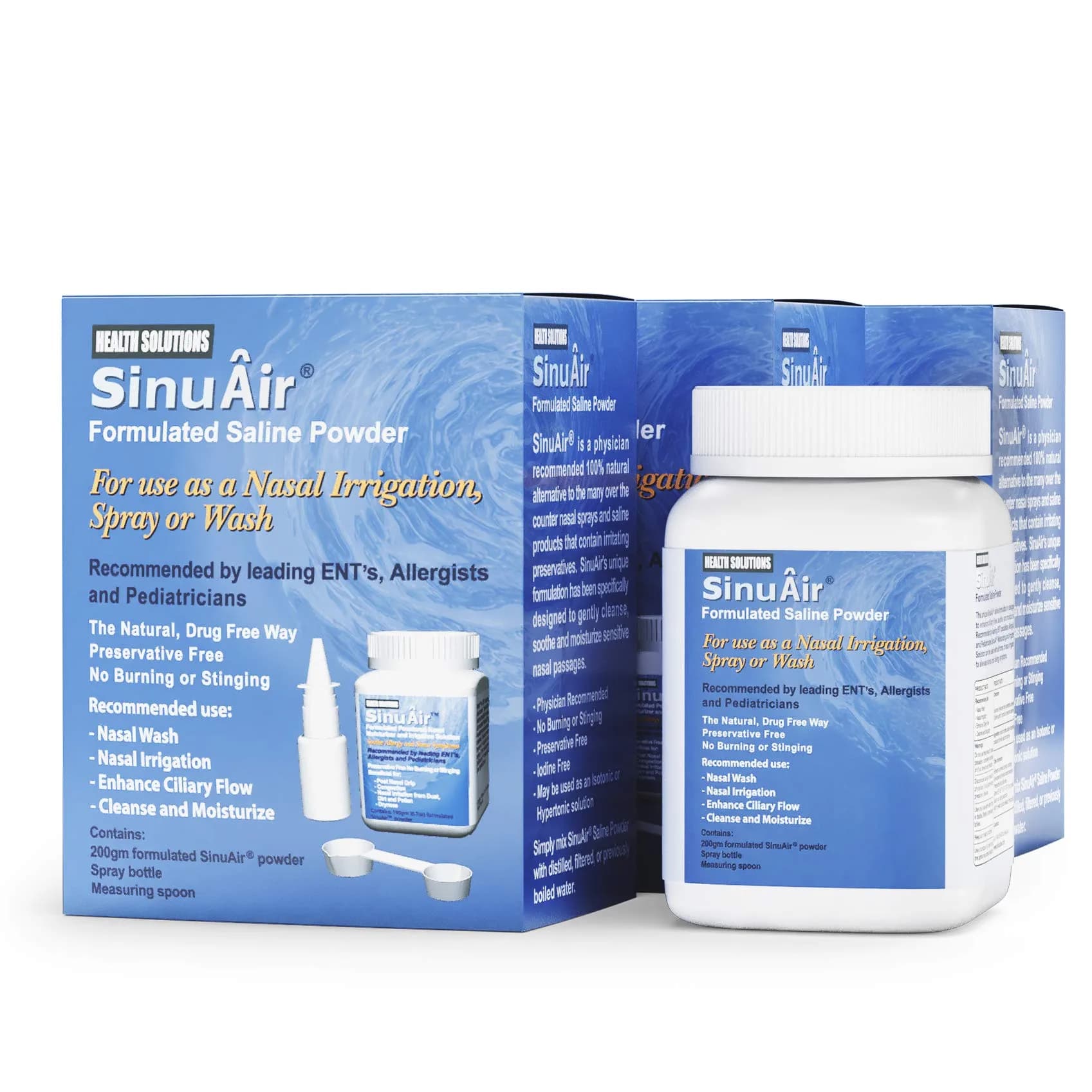 Health Solutions SinuAir Sinus Rinse Salt Solution 200g | Saline Powder for Nasal Irrigation & Sinuses