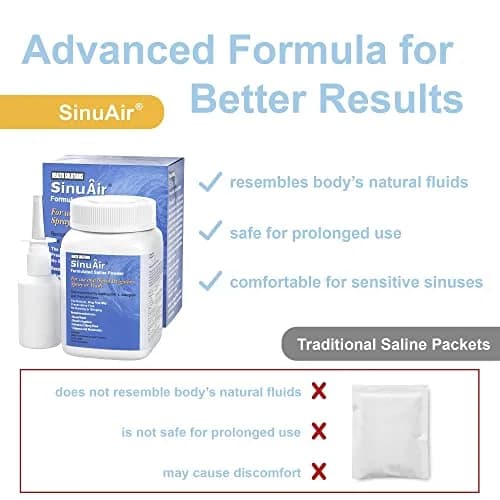 Health Solutions SinuAir Sinus Rinse Salt Solution 200g | Saline Powder for Nasal Irrigation & Sinuses thumbnail 2