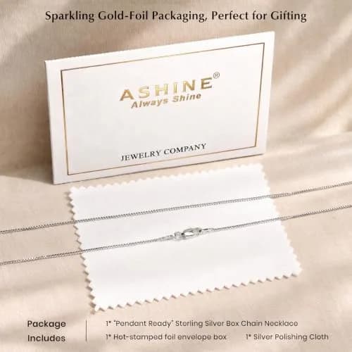 ASHINE Silver Necklace Chain 17 inch | Sturdy 0.8mm Lobster Clasp, Minimalist & Durable thumbnail 6