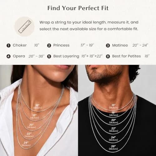 ASHINE Silver Necklace Chain 17 inch | Sturdy 0.8mm Lobster Clasp, Minimalist & Durable thumbnail 4