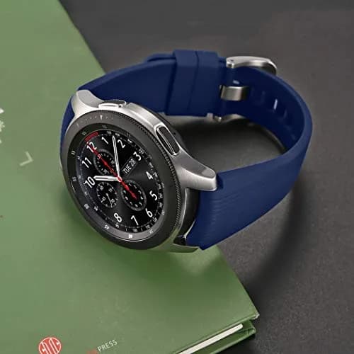 HSWAI 22mm Silicone Watch Band for Samsung Galaxy Watch 3 45mm/46mm, Gear S3 Classic/Frontier, Navy | Water Resistant Sports Strap thumbnail 5