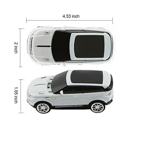 Sunffice Wireless Car Mouse 1600 DPI Optical with USB Receiver (White) | 2.4GHz Sport SUV Shape thumbnail 6