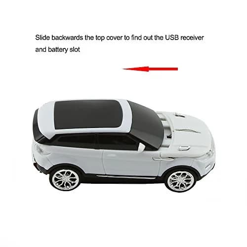 Sunffice Wireless Car Mouse 1600 DPI Optical with USB Receiver (White) | 2.4GHz Sport SUV Shape thumbnail 2