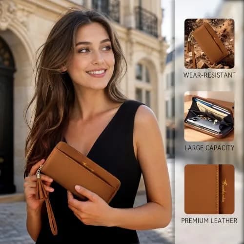 Travelambo Wristlet Wallet Women RFID Bifold Large Capacity Clutch Purse | RFID Protected & Stylish thumbnail 5