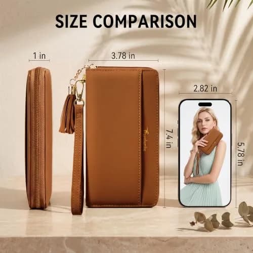 Travelambo Wristlet Wallet Women RFID Bifold Large Capacity Clutch Purse | RFID Protected & Stylish thumbnail 6