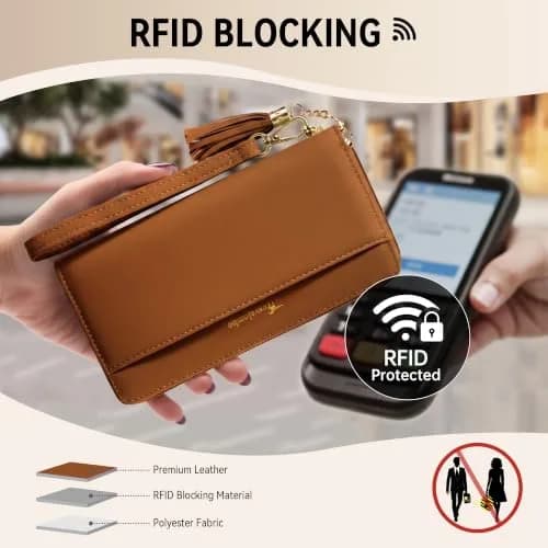 Travelambo Wristlet Wallet Women RFID Bifold Large Capacity Clutch Purse | RFID Protected & Stylish thumbnail 3