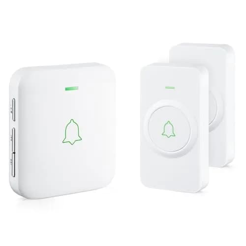 AVANTEK Wireless Doorbell Kit 300m (1000 ft) Range | 2 White Transmitters + 1 Plug-in Receiver thumbnail 1