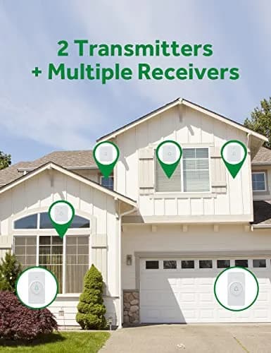 AVANTEK Wireless Doorbell Kit 300m (1000 ft) Range | 2 White Transmitters + 1 Plug-in Receiver thumbnail 7