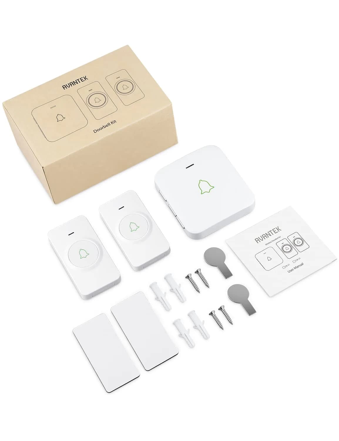 AVANTEK Wireless Doorbell Kit 300m (1000 ft) Range | 2 White Transmitters + 1 Plug-in Receiver - view 9