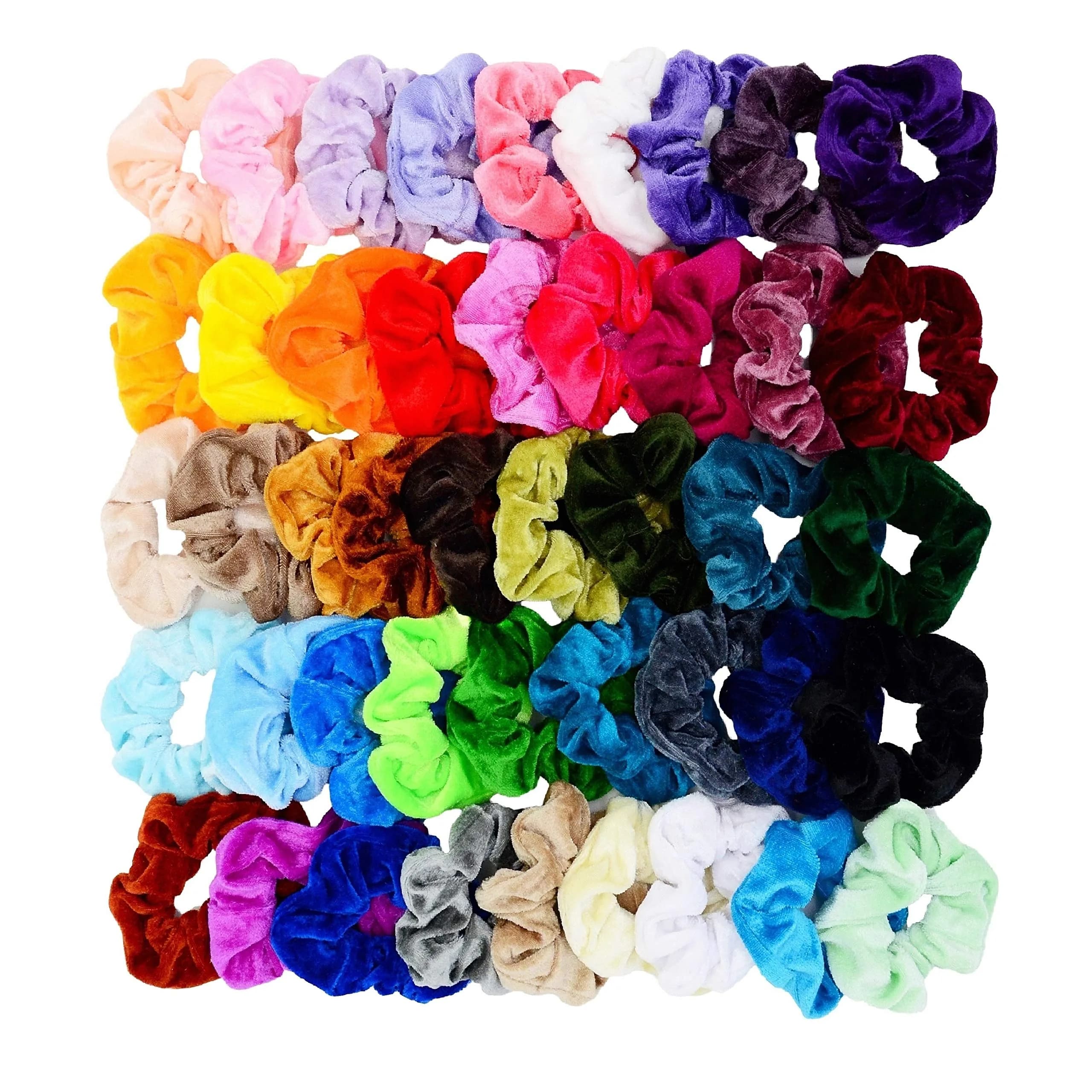 Chloven Velvet Hair Scrunchies 45 Pieces | Colorful, Stretchable & Durable for Women Girls