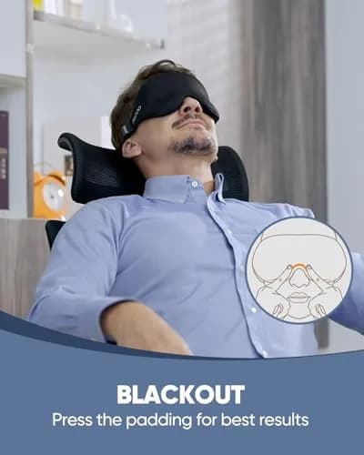 MZOO Luxury 3D Sleep Mask 10mm (0.39in) | Patented Light Blocking Design for Zero Eye Pressure thumbnail 4